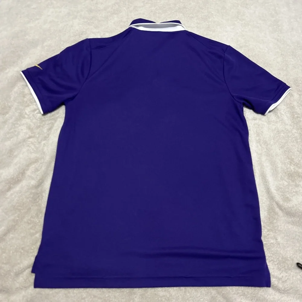 Nike LSU Tigers Dri-Fit Polo Shirt‎ Mens Medium Purple Gold Short Sleeve NCAA